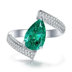Fine Niche Design Water Drop Cross Ring with AAAAA High Carbon Diamond Big Rings - Versatile  Personality Jewellery