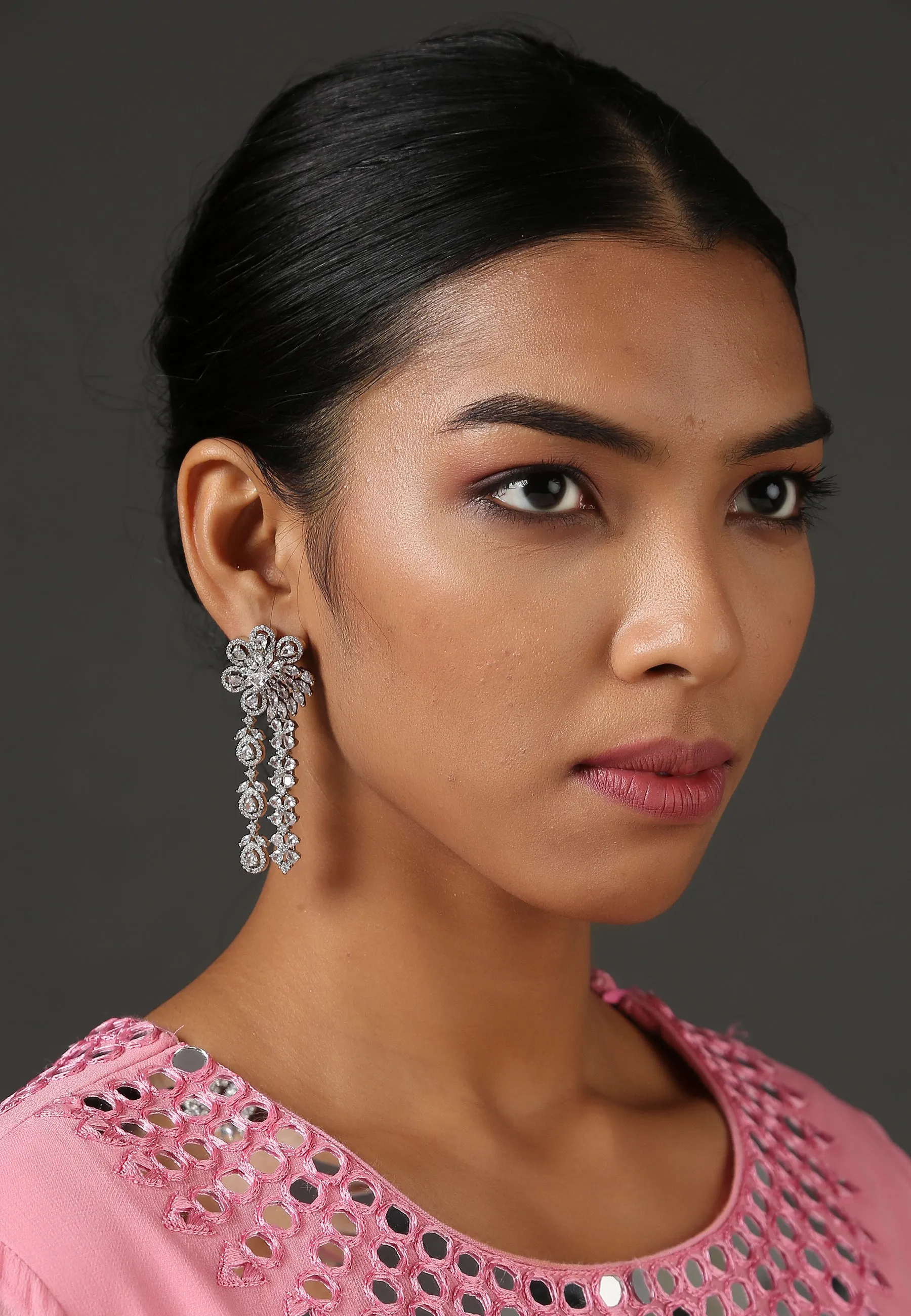 Floral Contemporary Danglers - Utsav Collection
