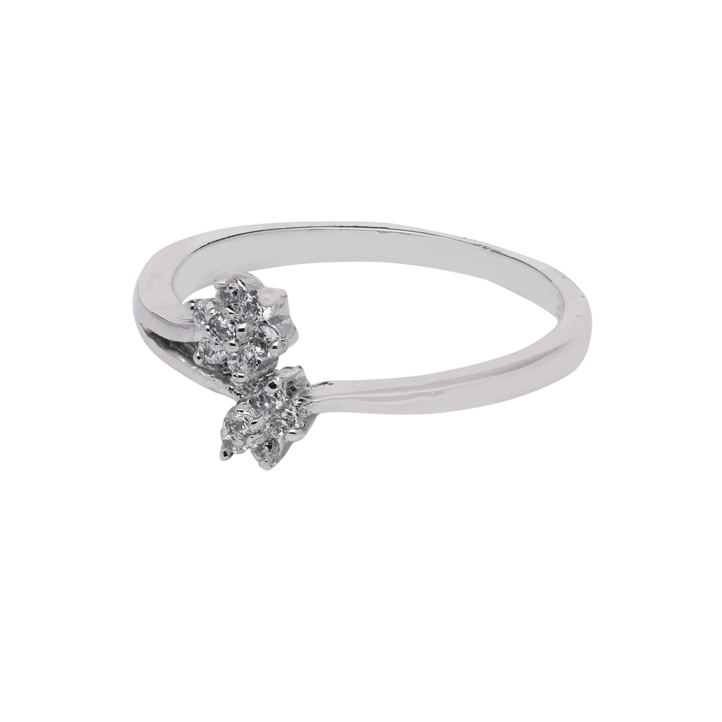 Floral Cross Band Zircon Ring | SKU : 0003448670