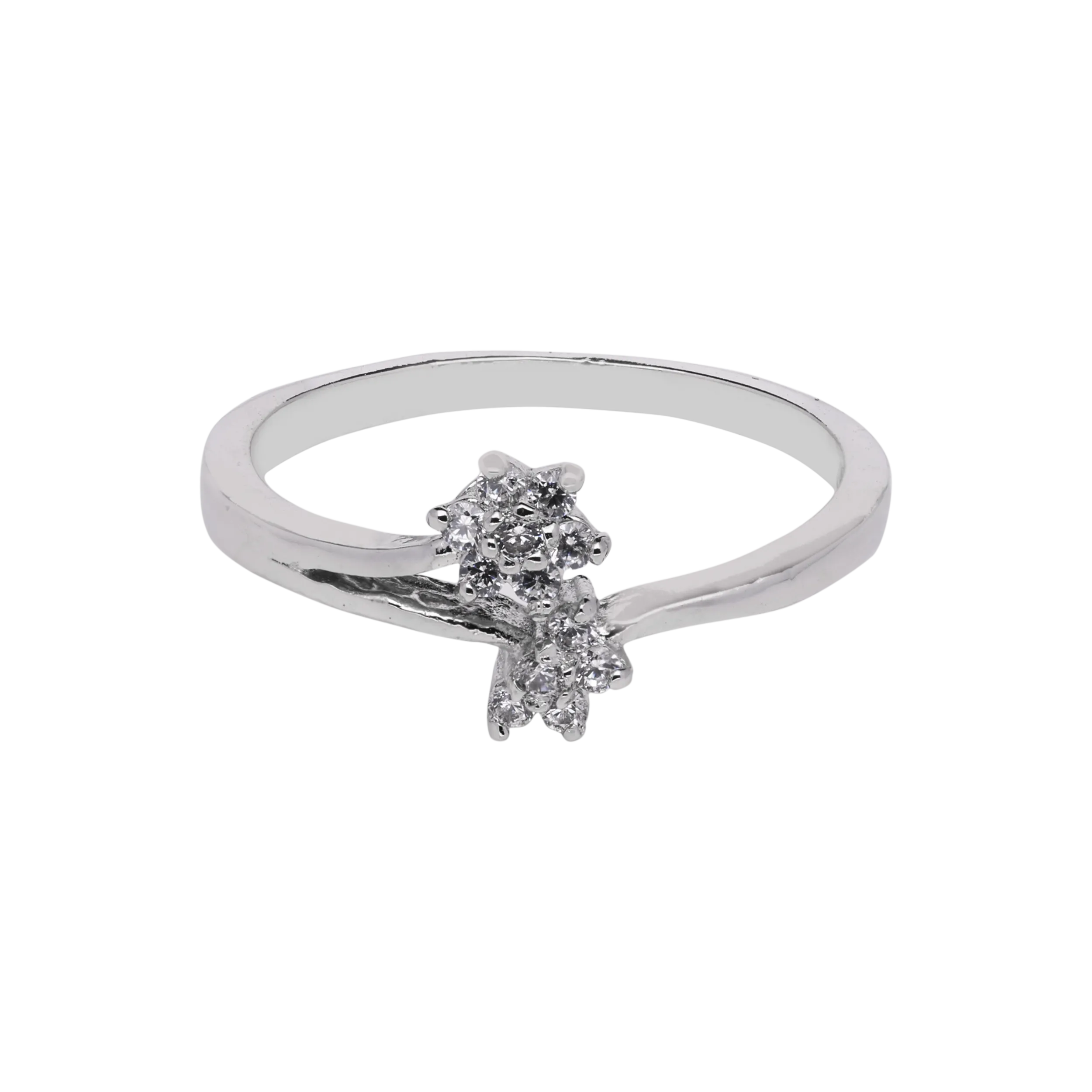 Floral Cross Band Zircon Ring | SKU : 0003448670