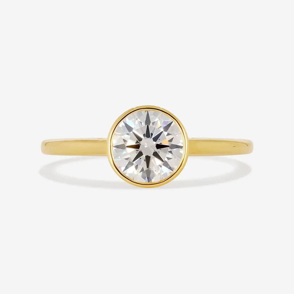 FREDA | Round Bezel Set Lab Diamond in 18ct Gold 1.00ct