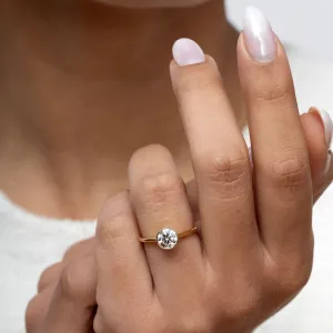 FREDA | Round Bezel Set Lab Diamond in 18ct Gold 1.00ct