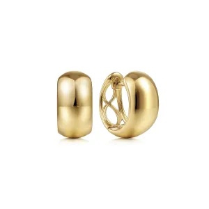 Gabriel 14K Yellow Gold 6mm x 12mm Contemporary Huggie Style Earrings