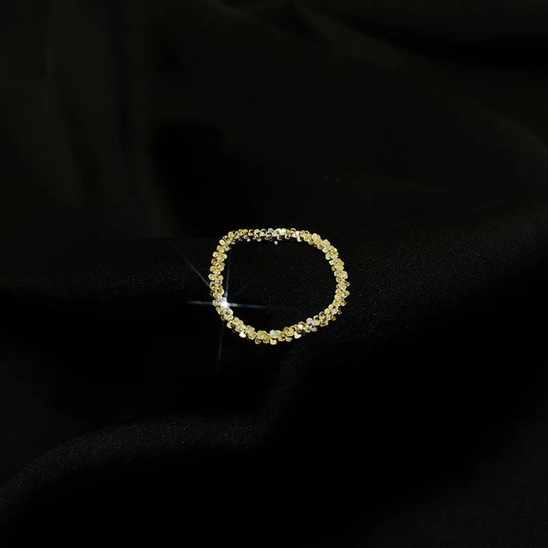 Geometric Alloy Ring Flashing Temperament Metal Wild Rings