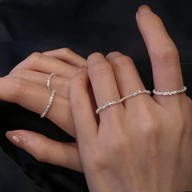 Geometric Alloy Ring Flashing Temperament Metal Wild Rings
