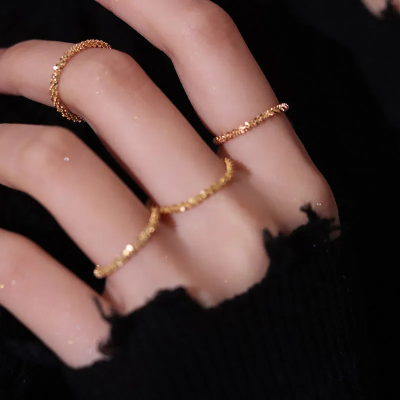 Geometric Alloy Ring Flashing Temperament Metal Wild Rings