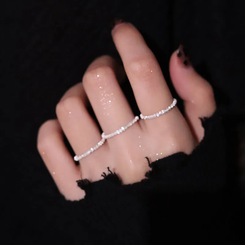 Geometric Alloy Ring Flashing Temperament Metal Wild Rings
