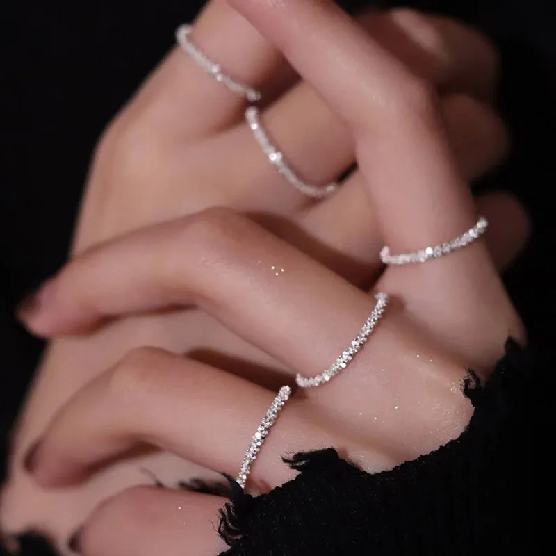 Geometric Alloy Ring Flashing Temperament Metal Wild Rings