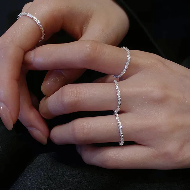 Geometric Alloy Ring Flashing Temperament Metal Wild Rings