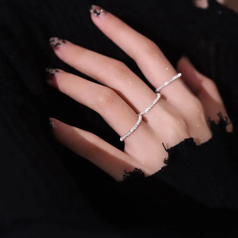 Geometric Alloy Ring Flashing Temperament Metal Wild Rings