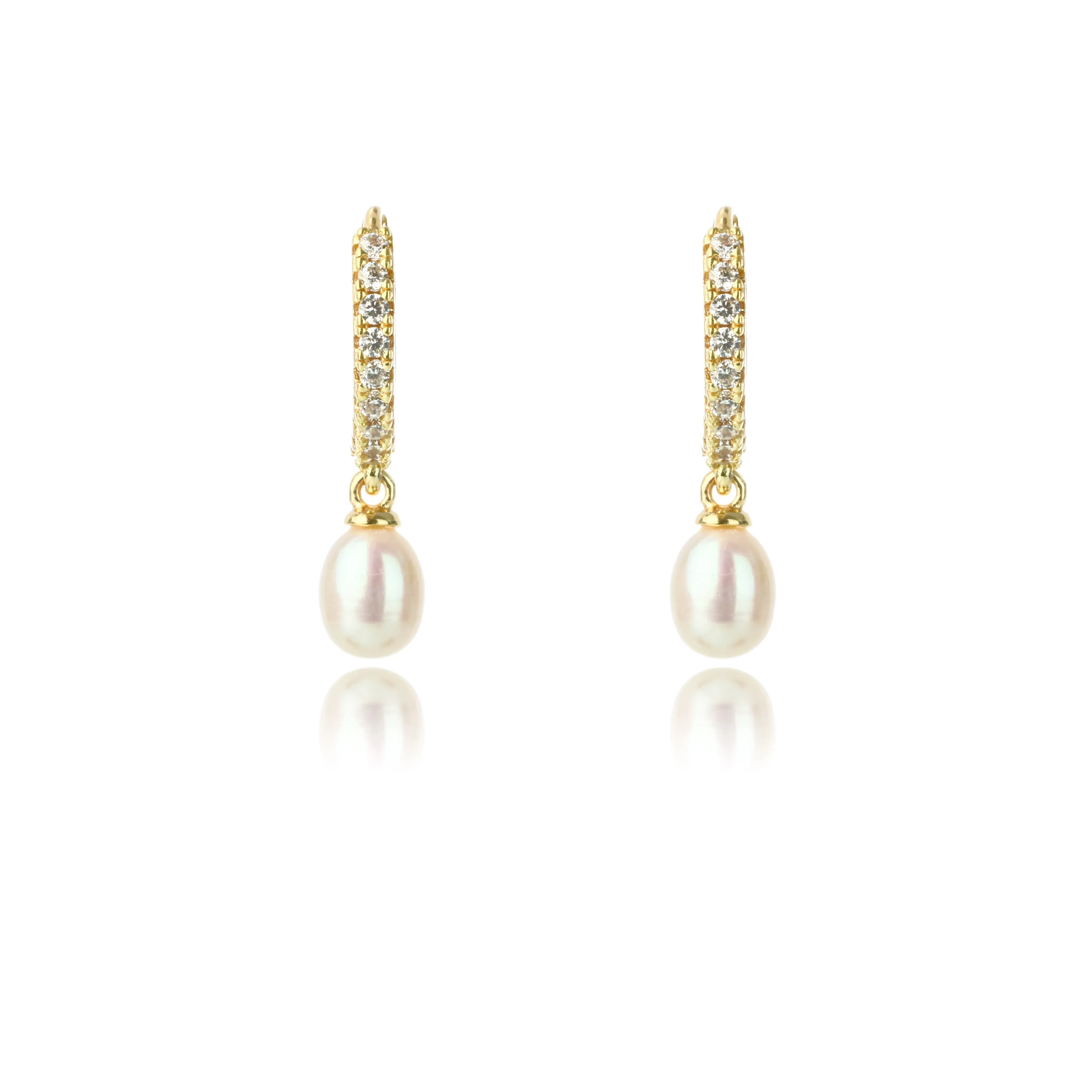 Georgini Oceans Bondi Freshwater Pearl Earrings Gold