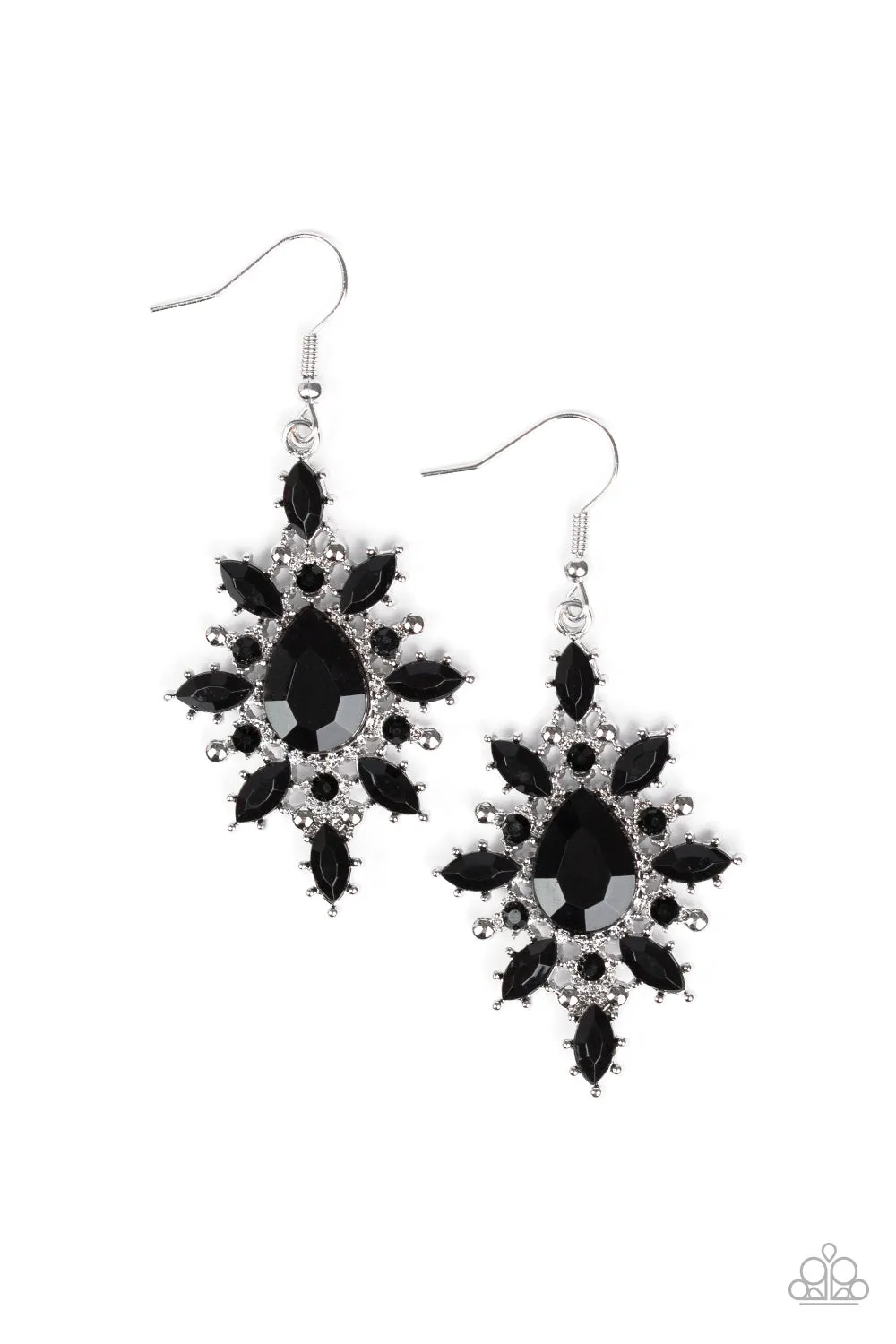 Glamorously Colorful - Black - Paparazzi Earrings