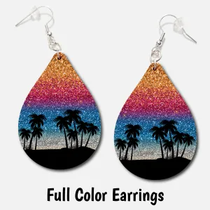 Glitter Palms - Acrylic Earrings