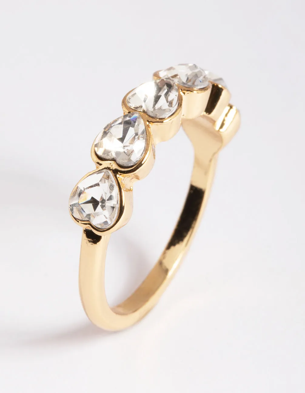 Gold Bezel Heart Band Ring