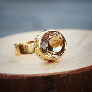 Gold Citrine Stackable Ring