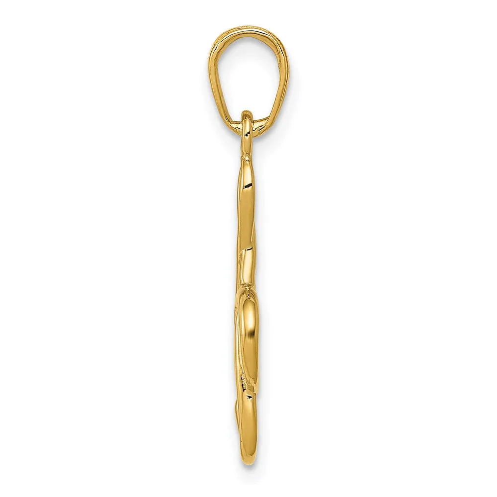 Gold Classic 3D Treble Clef Pendant