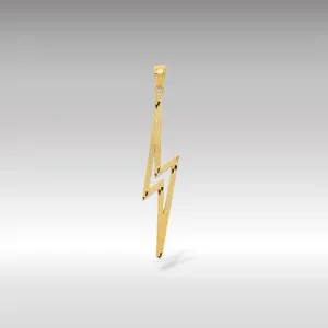 Gold Diamond-Cut Polished Lightning Bolt Pendant