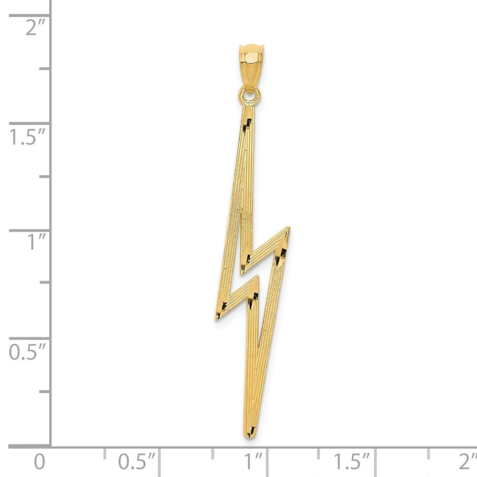 Gold Diamond-Cut Polished Lightning Bolt Pendant