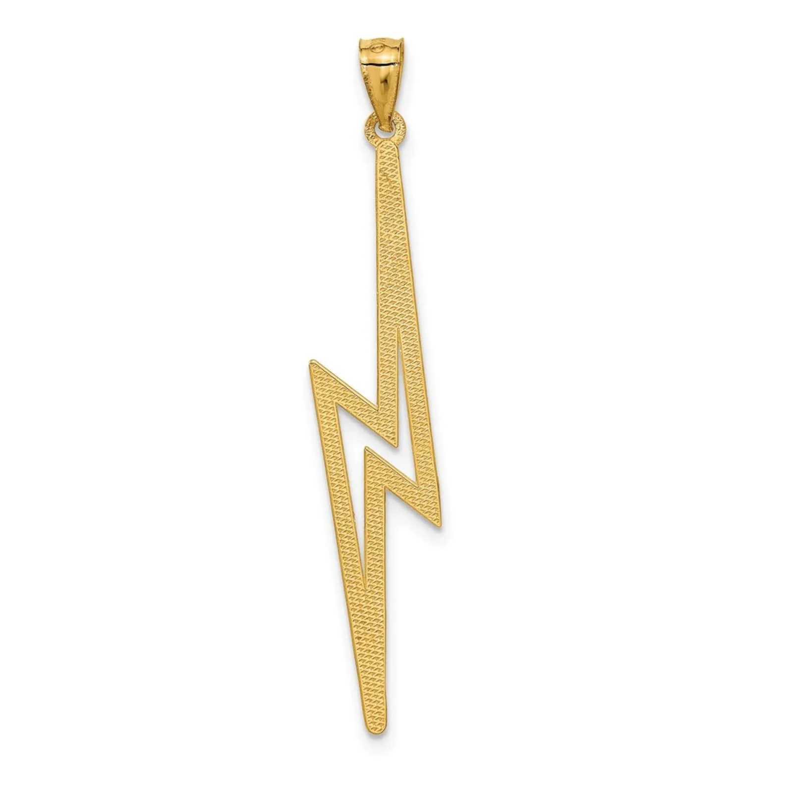 Gold Diamond-Cut Polished Lightning Bolt Pendant
