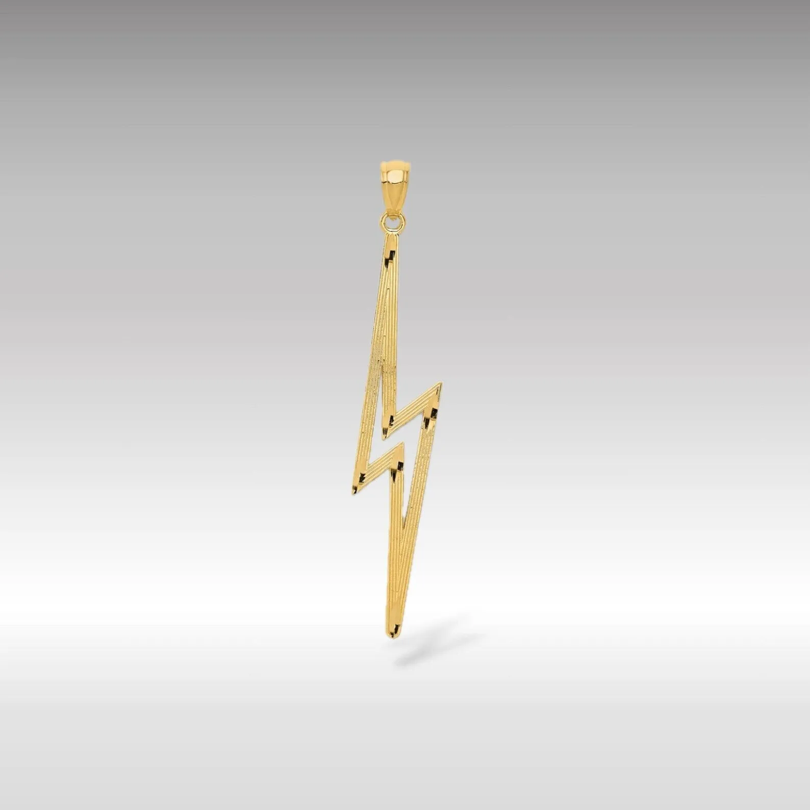 Gold Diamond-Cut Polished Lightning Bolt Pendant