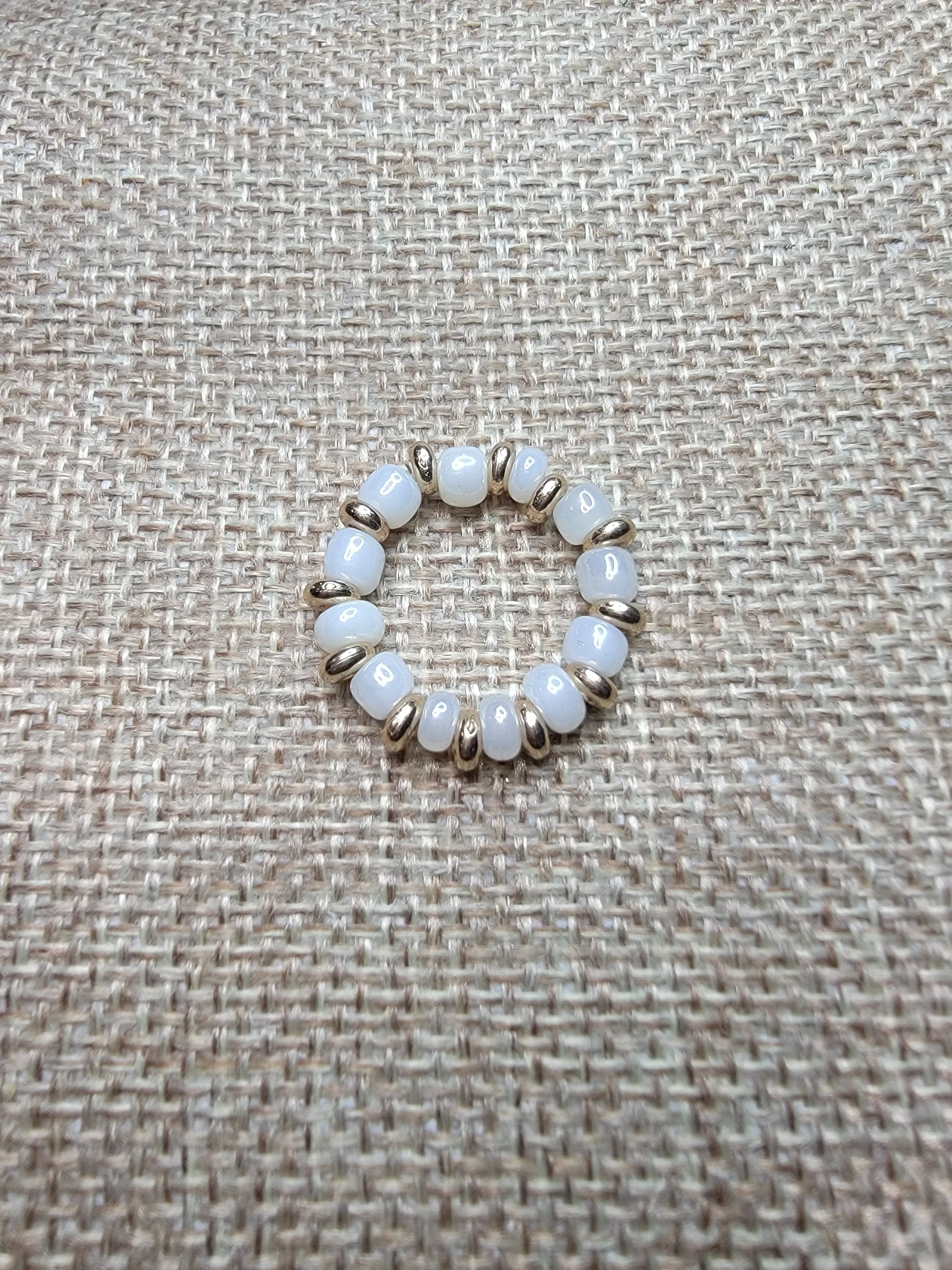 Gold Heart Bead Ring