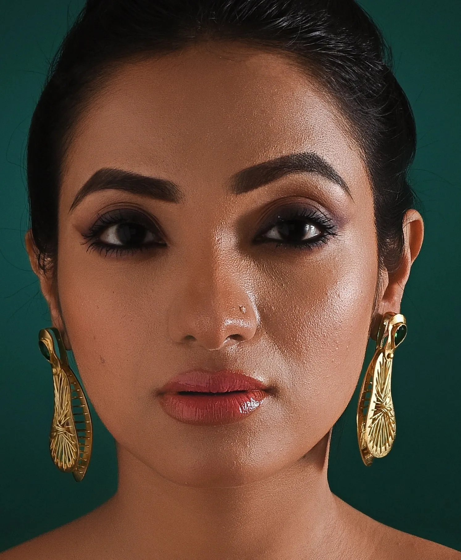 Gold Plated Contemporary Dangling Earrings