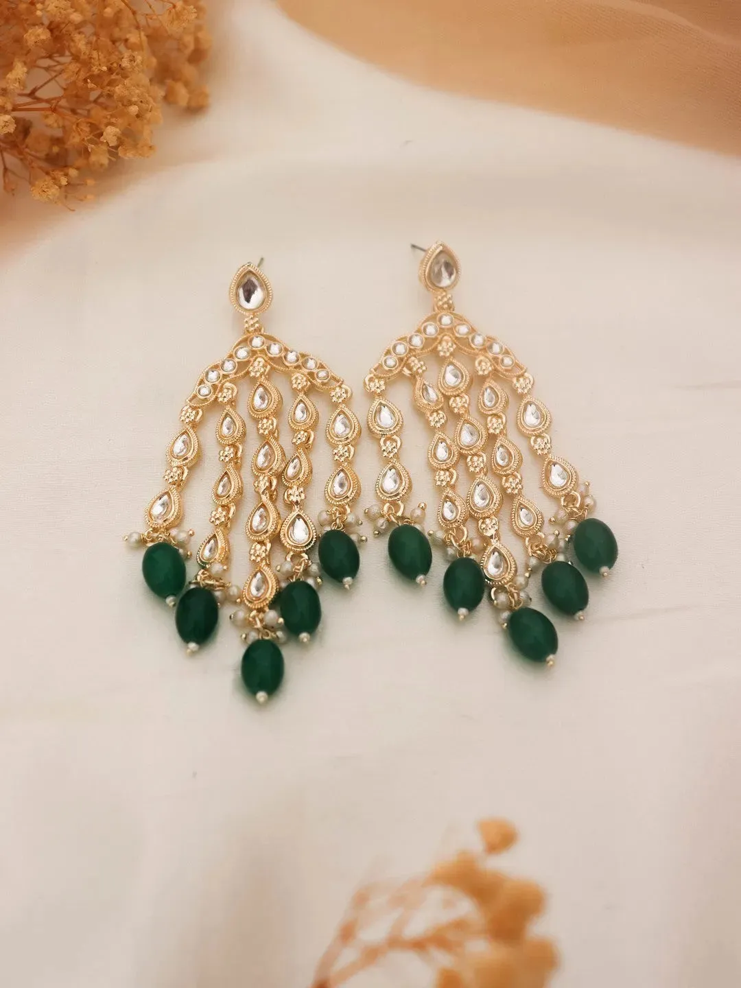 Gold Plated Contemporary Drop Earrings
