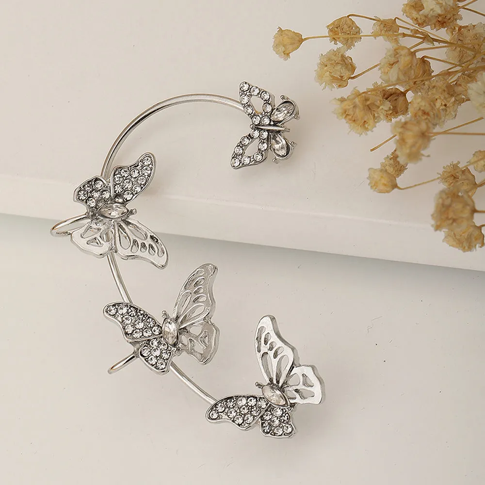 Gold Plated Contemporary Half Hoop Earring For Women