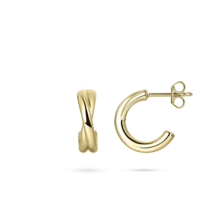 Gold Vermeil Silver Crossing Bold Bands Earrings