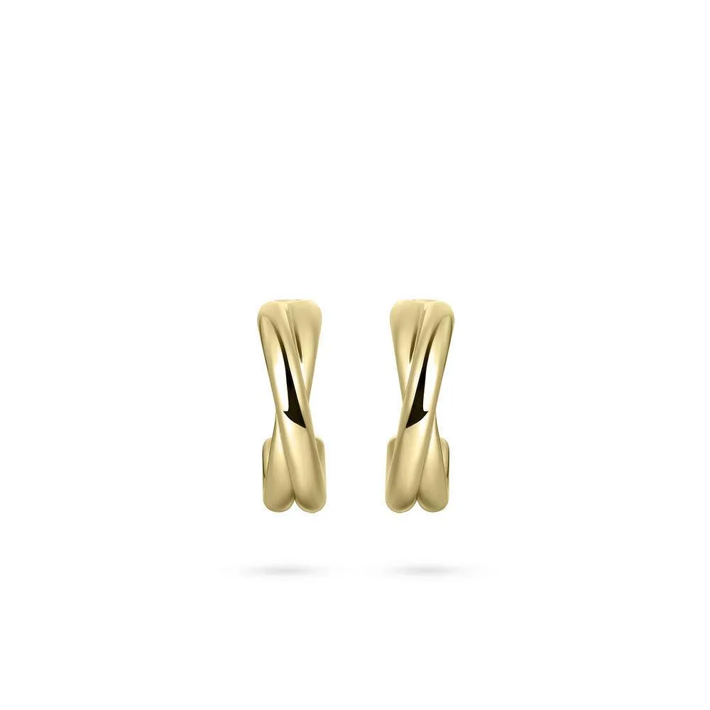 Gold Vermeil Silver Crossing Bold Bands Earrings