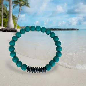 Green lava natural stone Bracelet