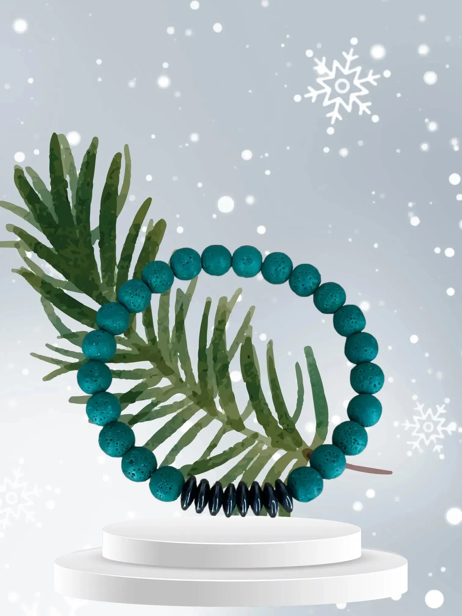 Green lava natural stone Bracelet