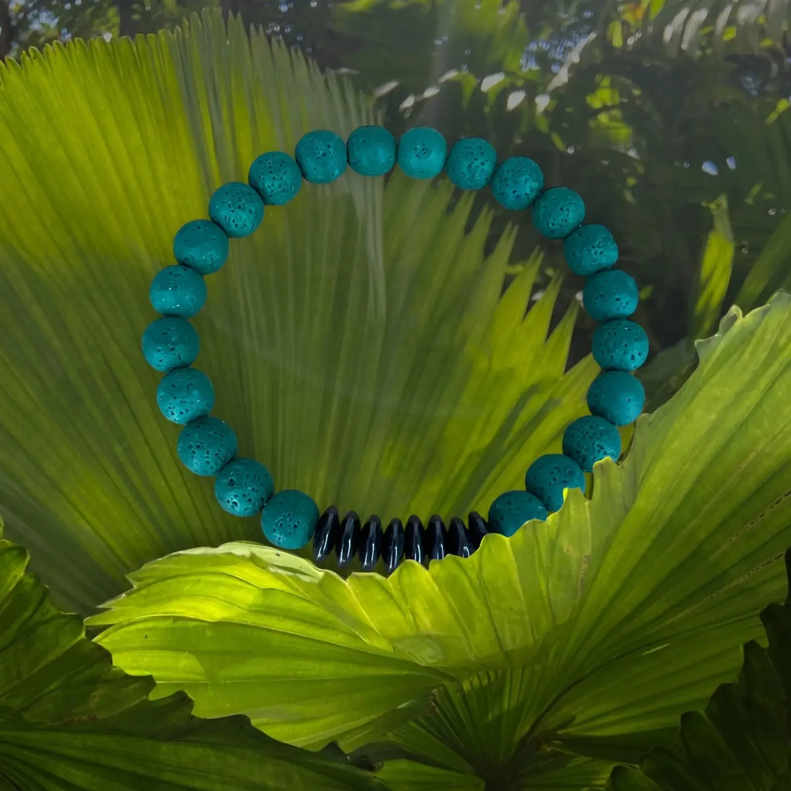 Green lava natural stone Bracelet