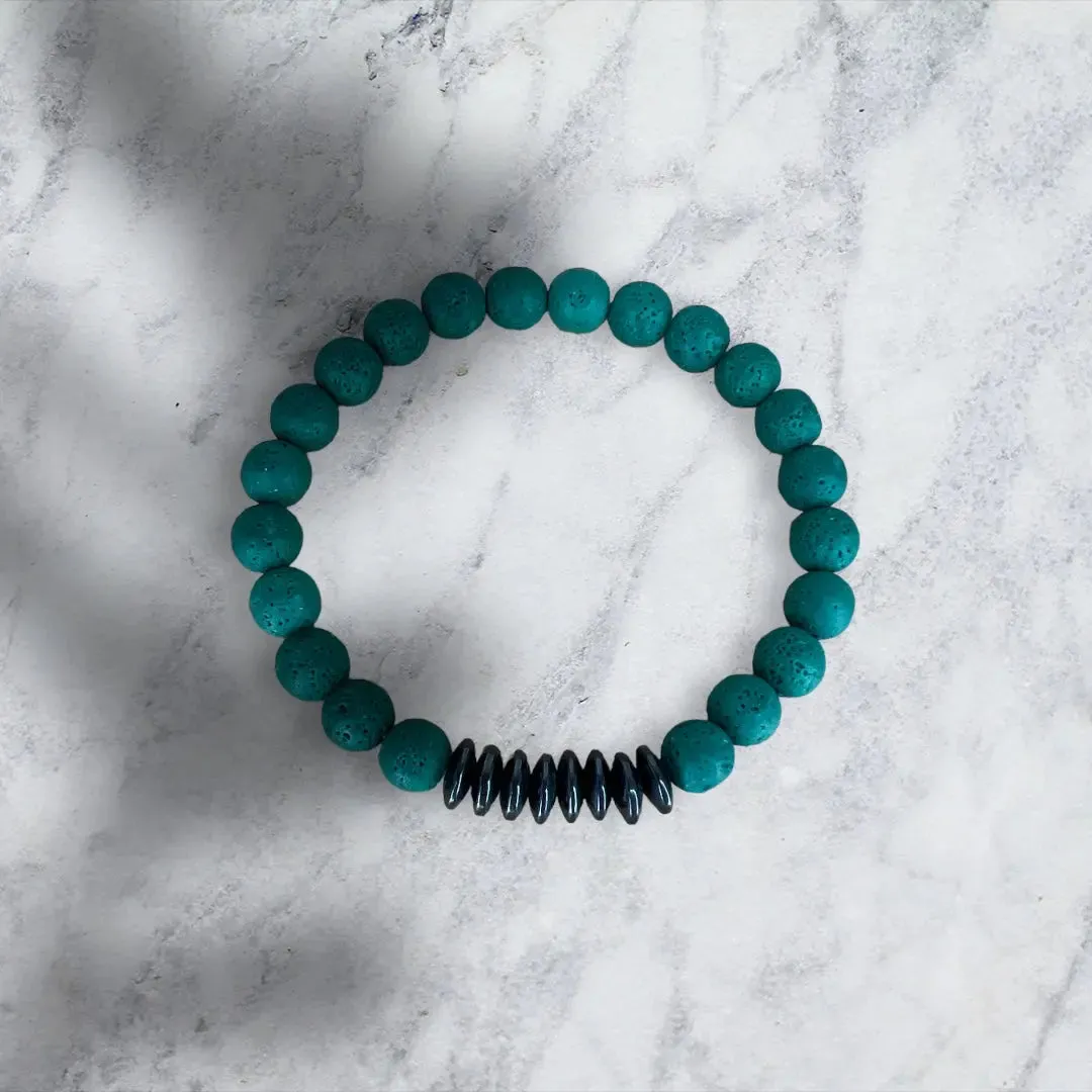 Green lava natural stone Bracelet