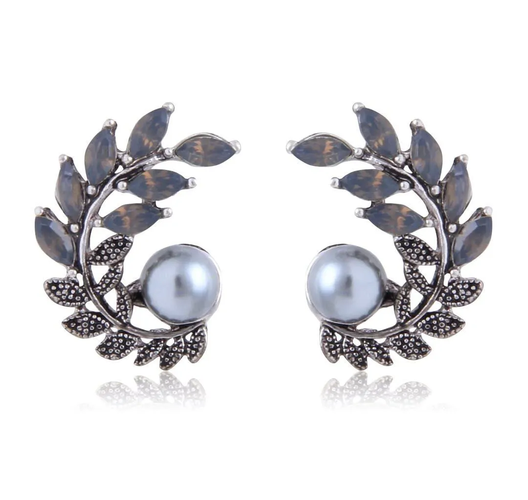Grey Grey Stud Earrings for Women & Girls