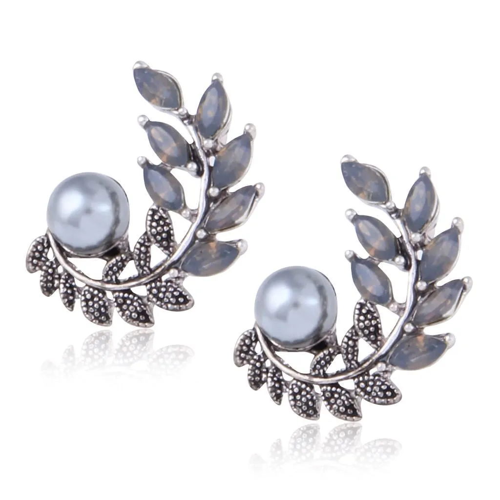 Grey Grey Stud Earrings for Women & Girls