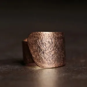 Hammered Hand Crafted Solid Adjustable Copper Ring