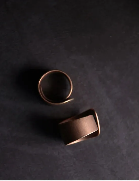 Hammered Hand Crafted Solid Adjustable Copper Ring