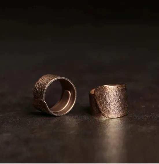 Hammered Hand Crafted Solid Adjustable Copper Ring
