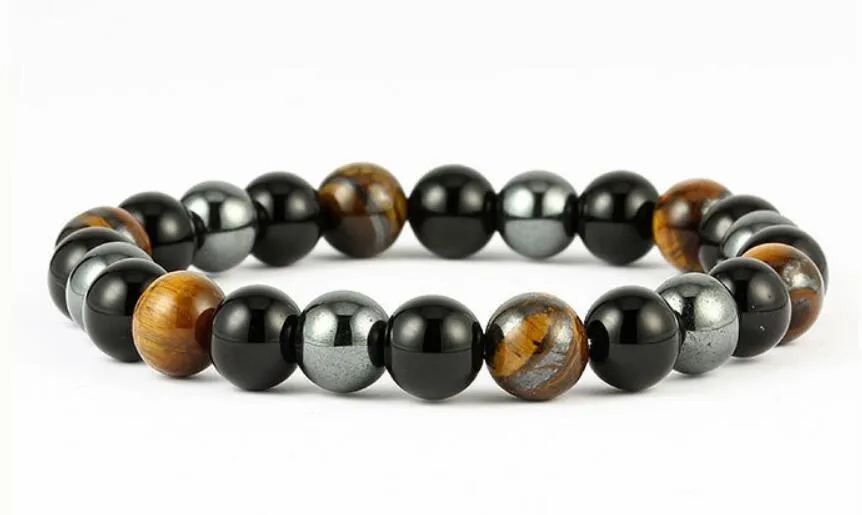 Hand string natural stone bracelet 10mm jewelry