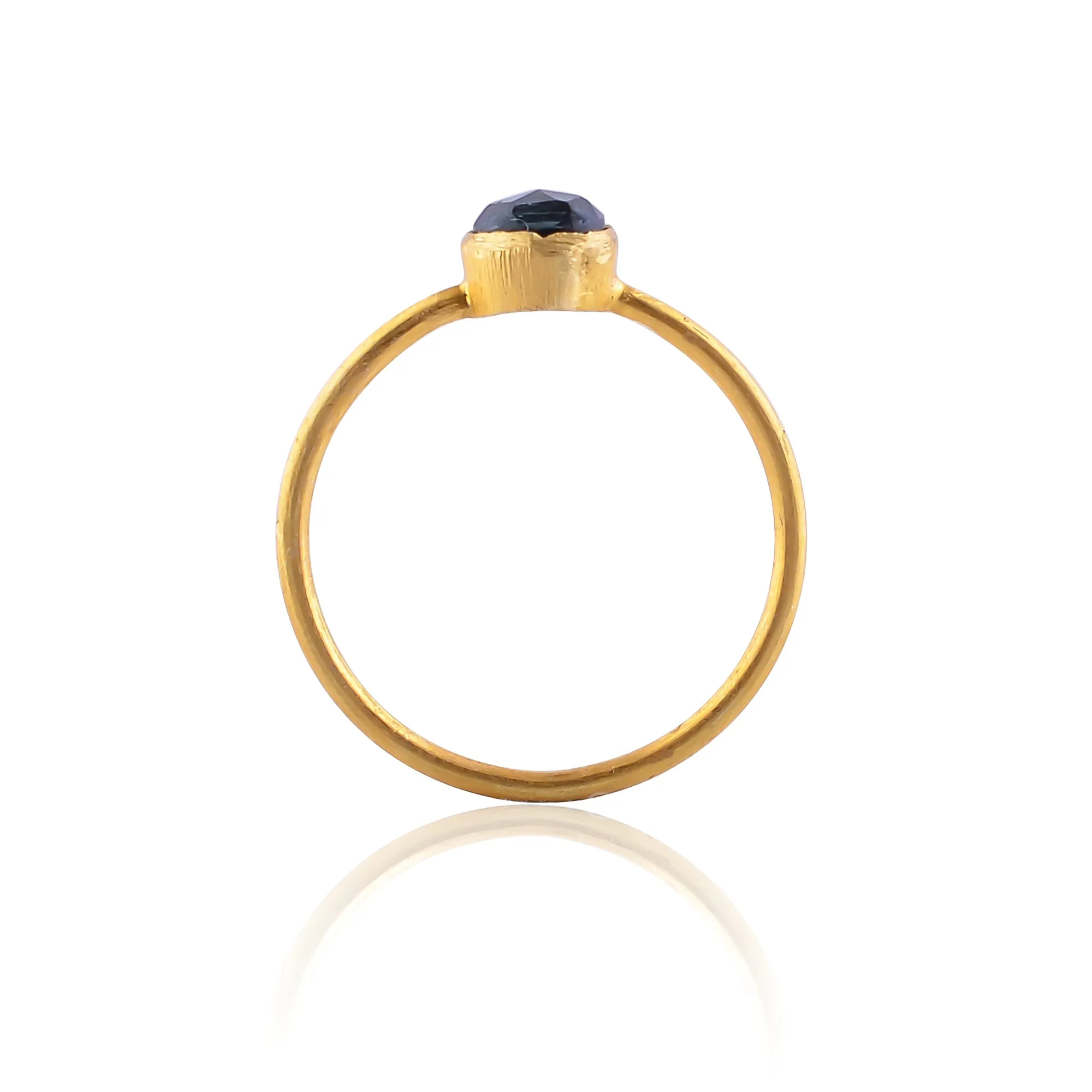 Handcrafted Silver Gold Plated Blue Topaz Ring