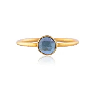 Handcrafted Silver Gold Plated Blue Topaz Ring