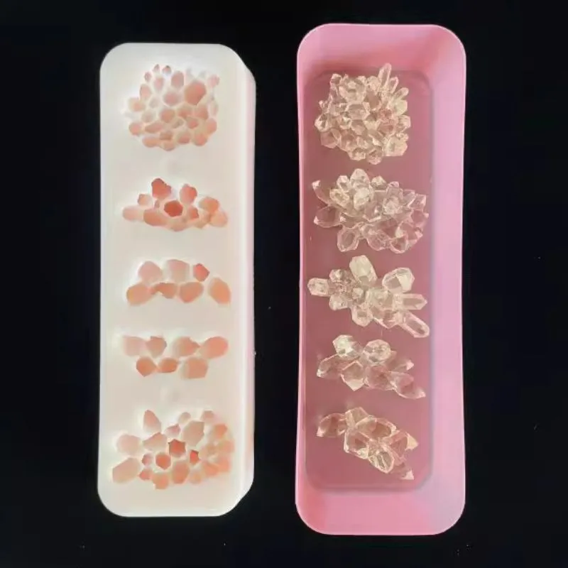Handmade 5 in 1 Ultra Crystal Cluster Ornament Resin Molds