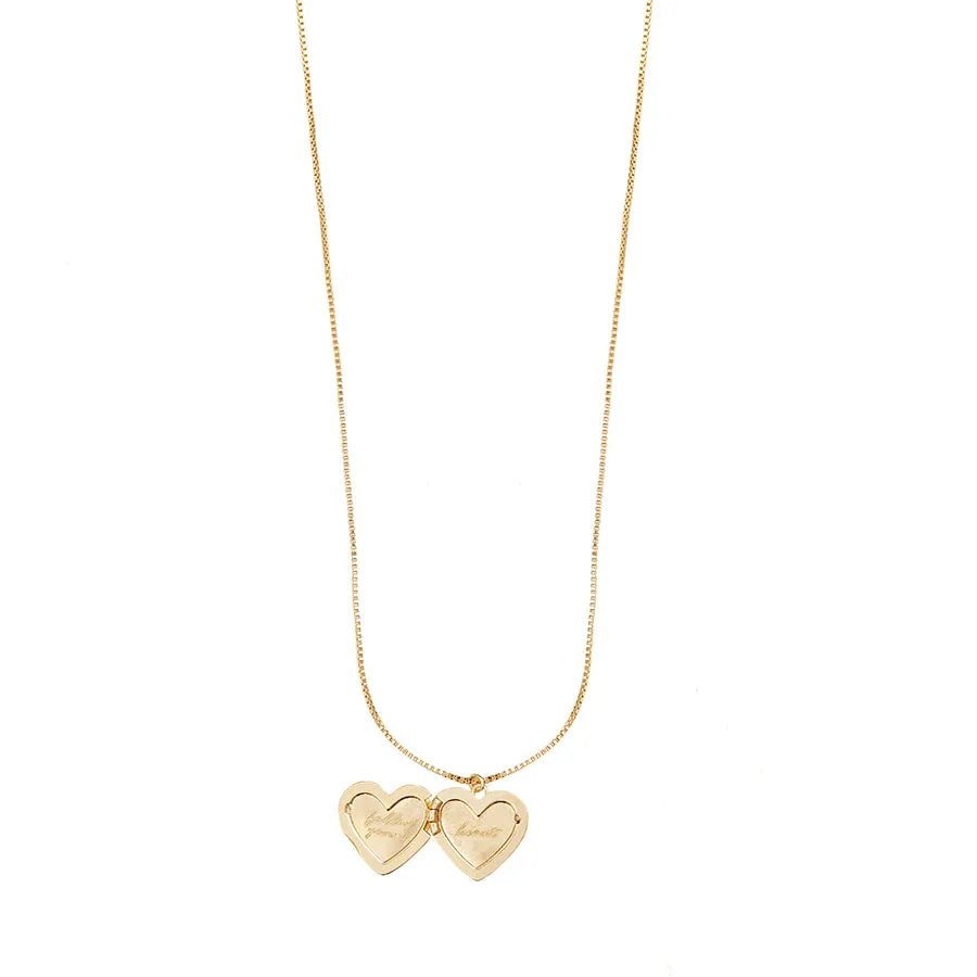 Heart Gold Locket Necklace