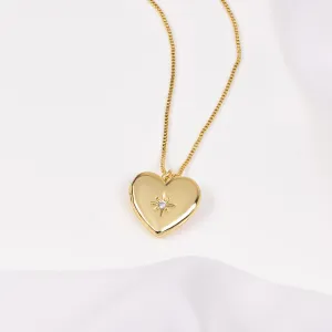 Heart Gold Locket Necklace