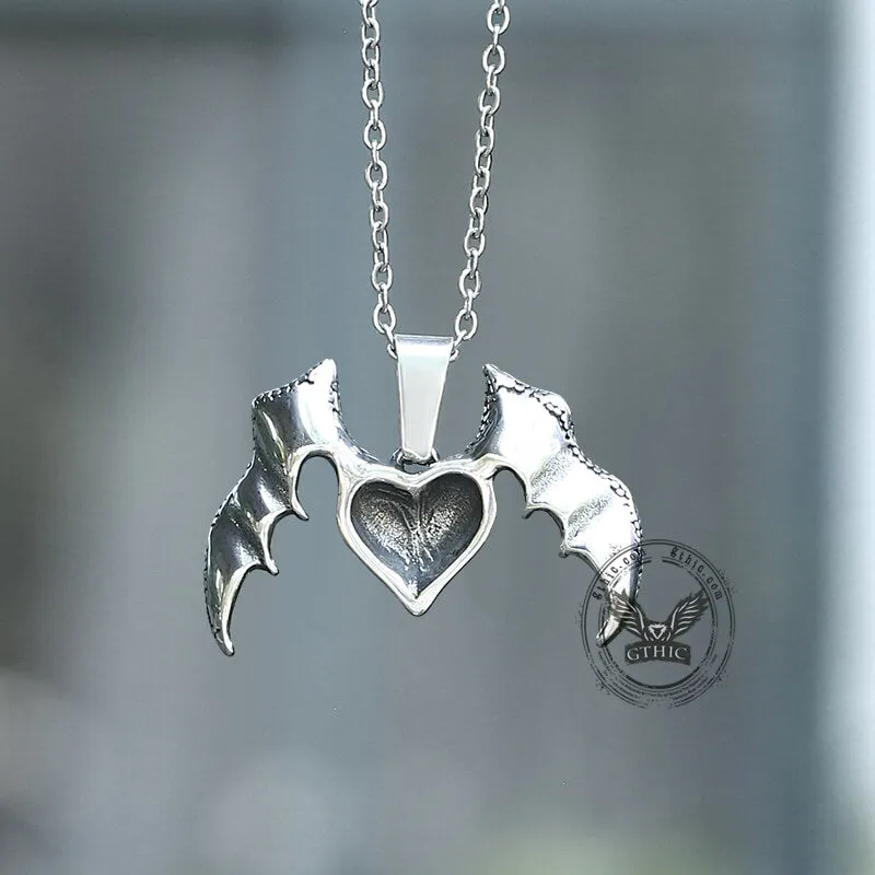 Heart With Wings Stainless Steel Pendant