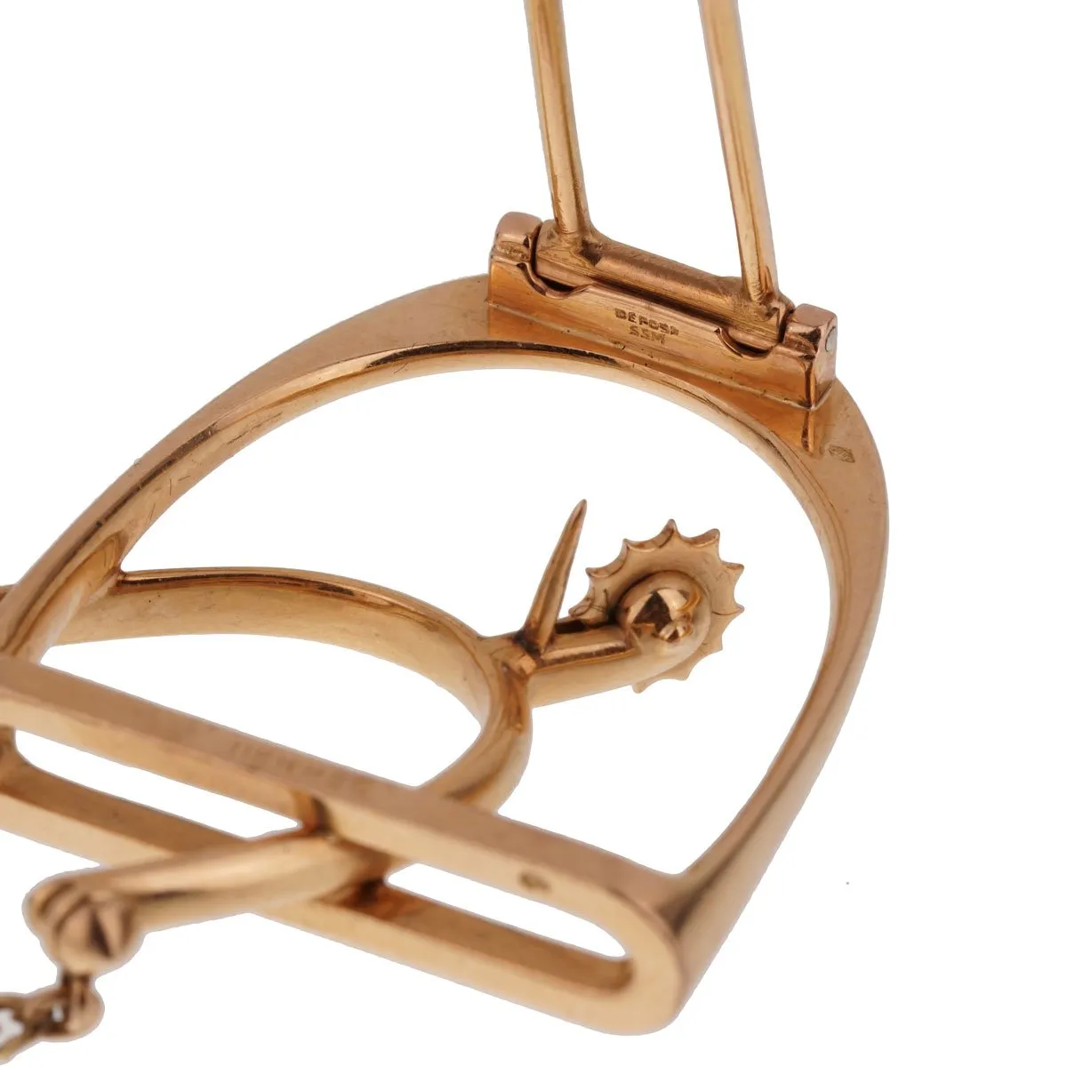 Hermes 1960s' Stirrup Yellow Gold Brooch