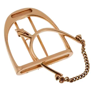 Hermes 1960s' Stirrup Yellow Gold Brooch