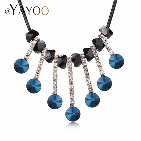 Imitation Crystal Rope Chain Party Necklace for Women