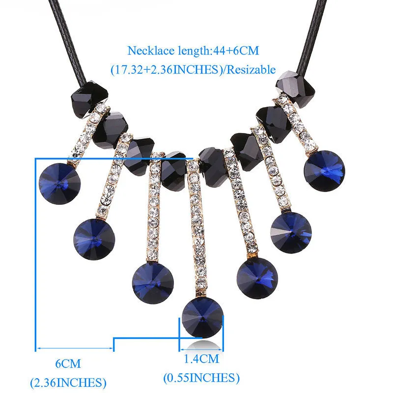 Imitation Crystal Rope Chain Party Necklace for Women